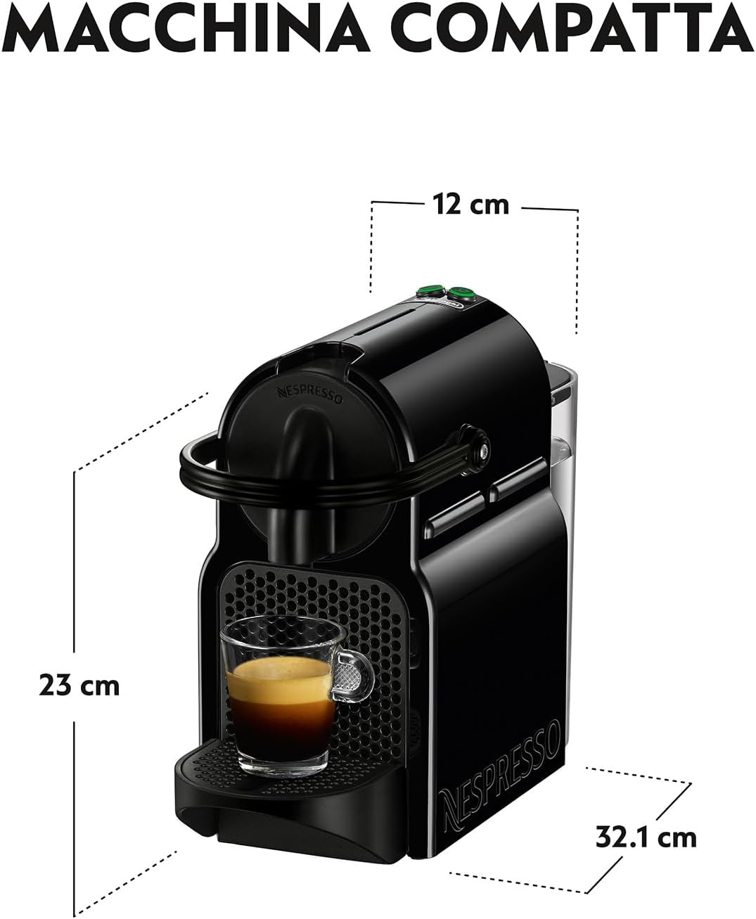 Nespresso Inissia EN80.B Macchina da Caffè 19 bar 1260 W