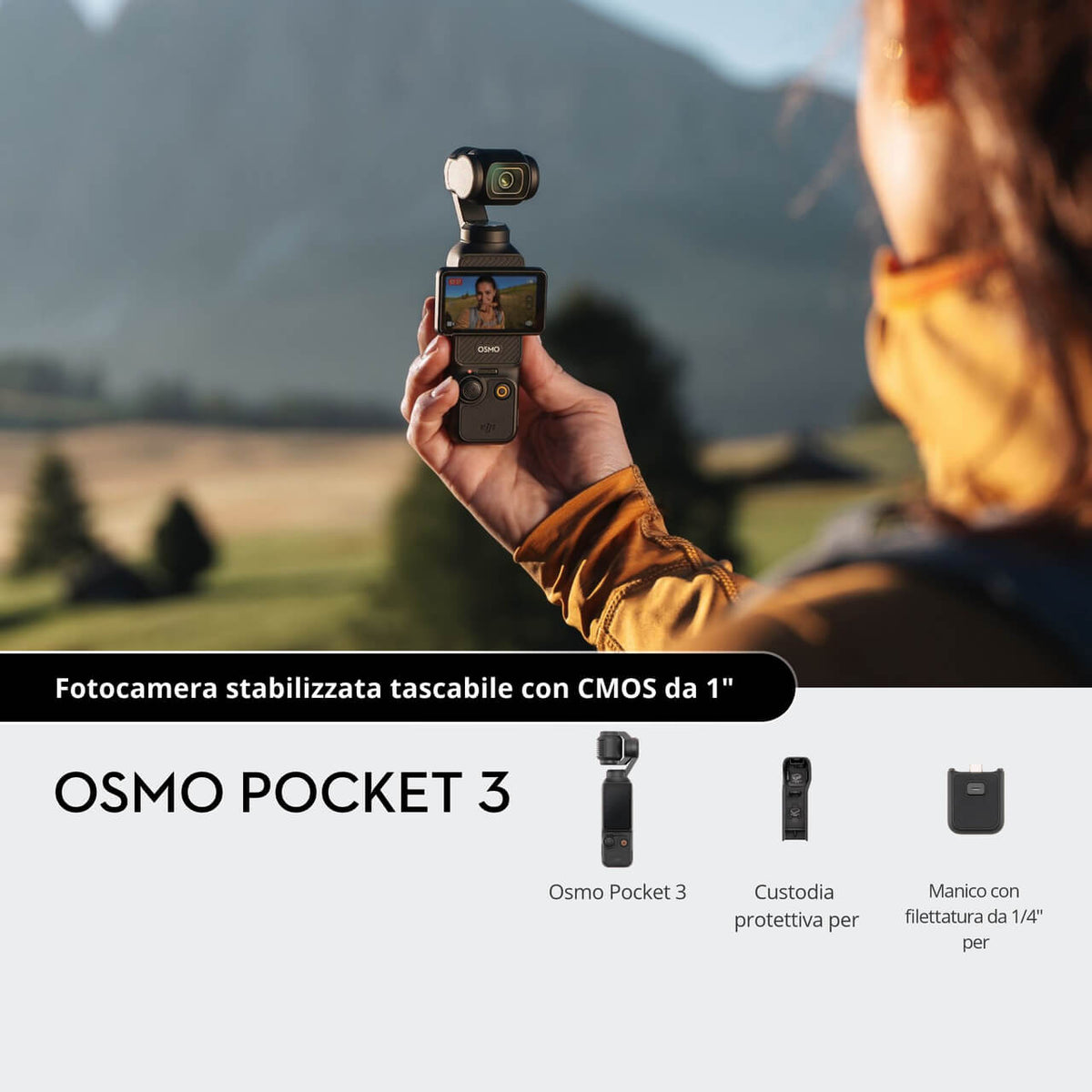 DJI Osmo Pocket 3 Fotocamera con Stabilizzatore