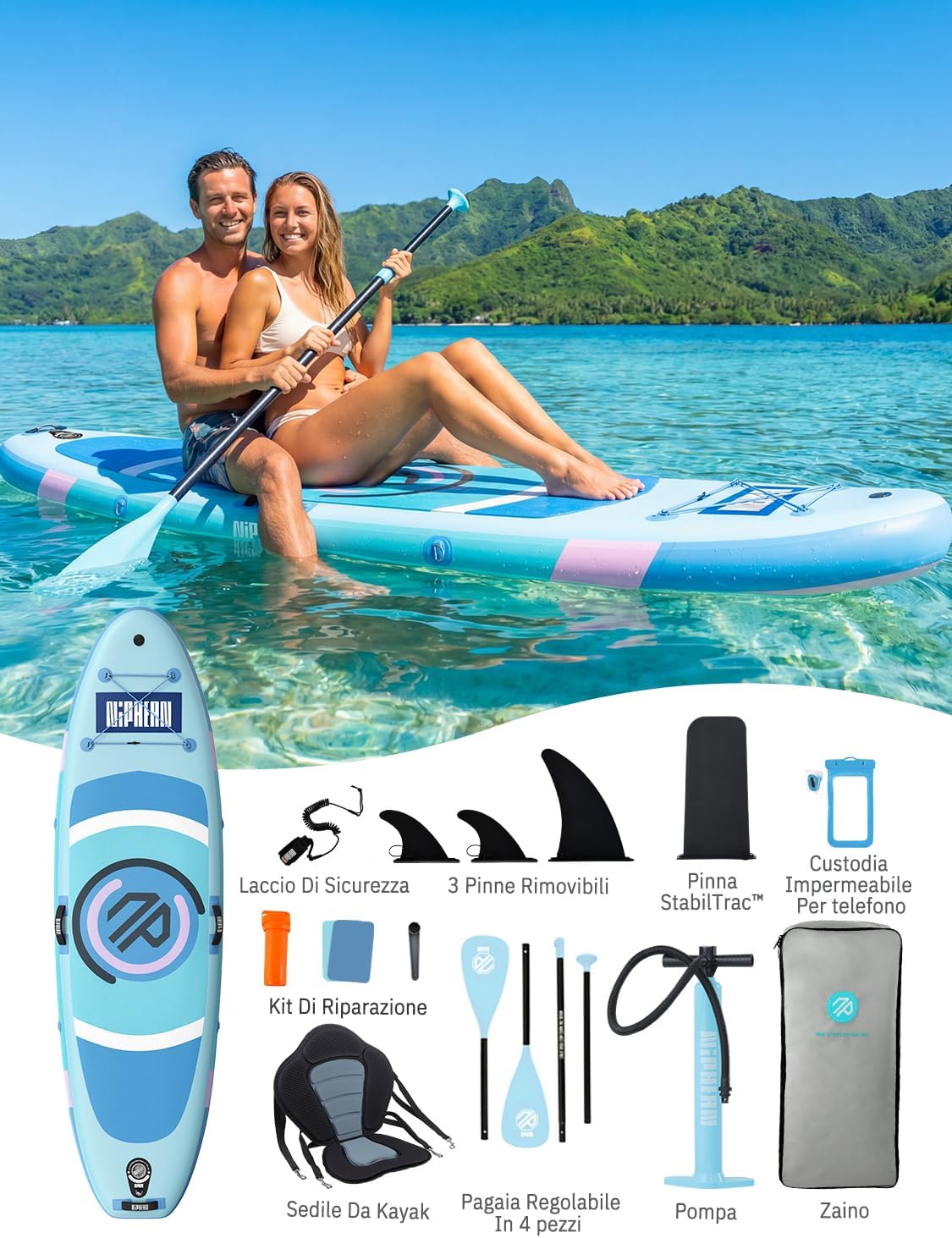 Niphean Tavola da SUP Gonfiabile 305x83x15cm NIPHEAN305