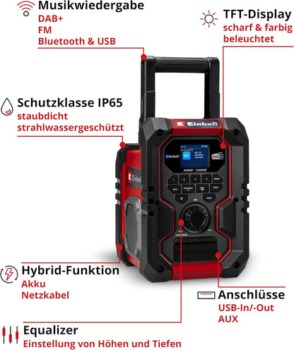 Einhell TE-CR 18 Li DAB+/FM/BT-Solo Radio da Cantiere