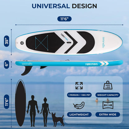 SereneLife SLSPUW100 Tavola da SUP Gonfiabile XL