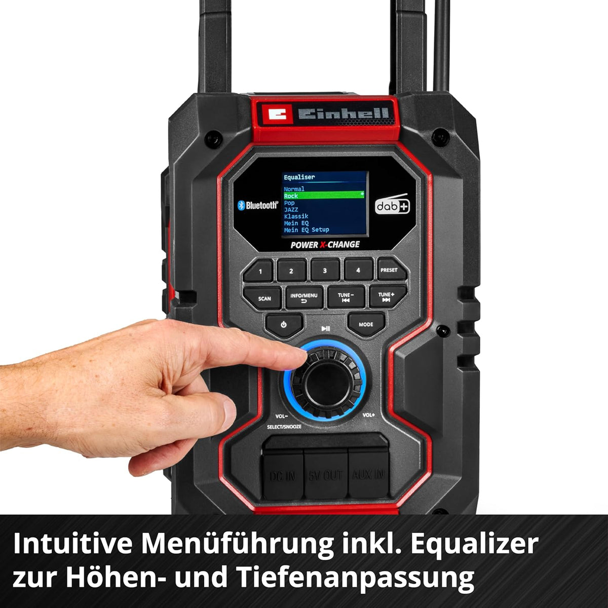 Einhell TE-CR 18 Li DAB+/FM/BT-Solo Radio da Cantiere