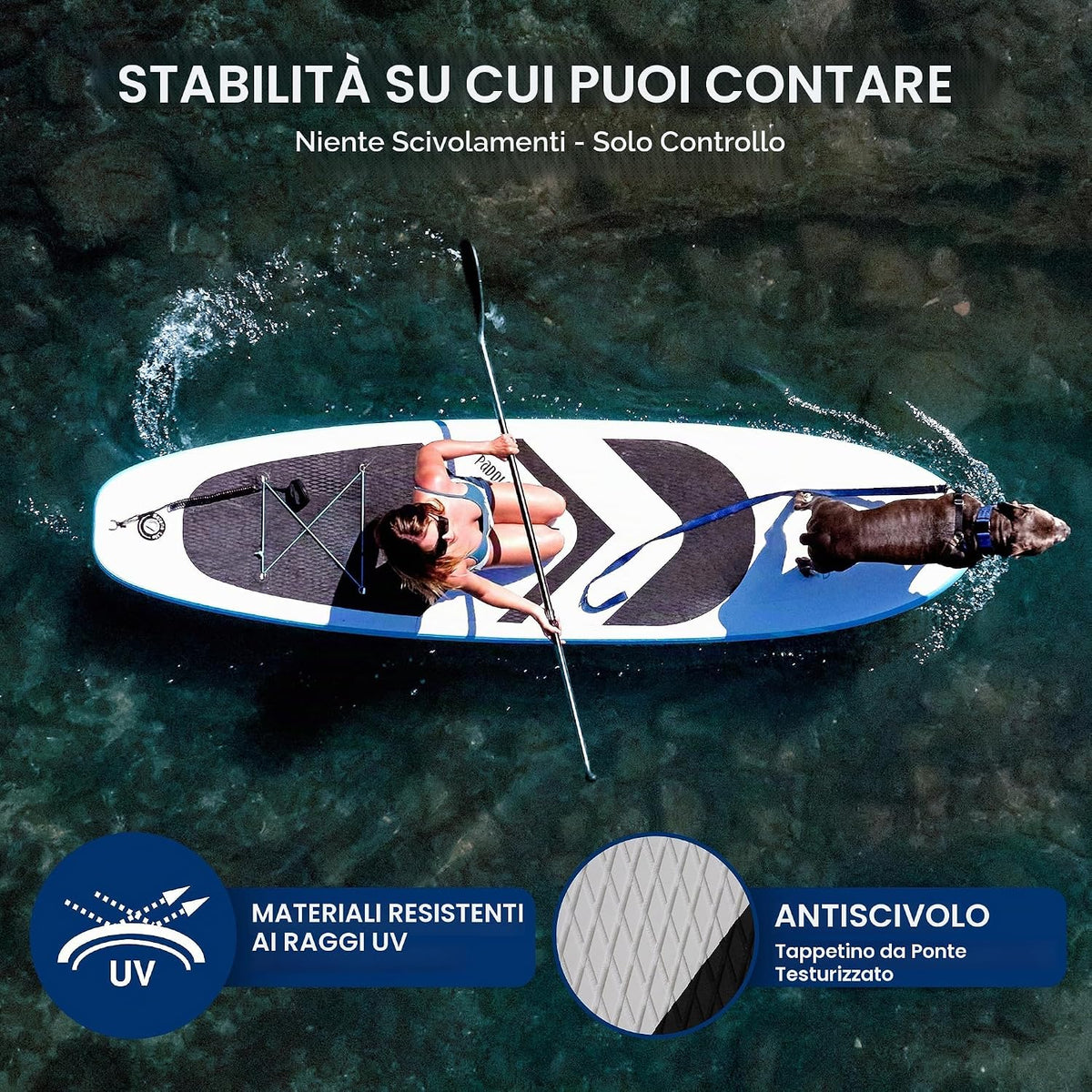 SereneLife SLSPUW100 Tavola da SUP Gonfiabile XL